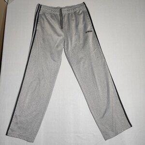 Adidas sweatpants women's size L grey colour with 3 black stripes straight leg